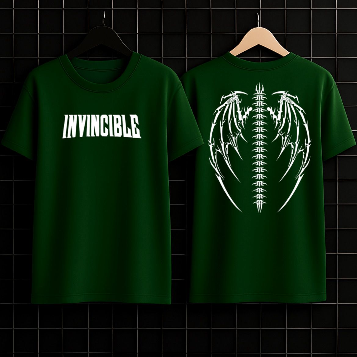 Invincible Gothic Wings Graphic T-Shirt