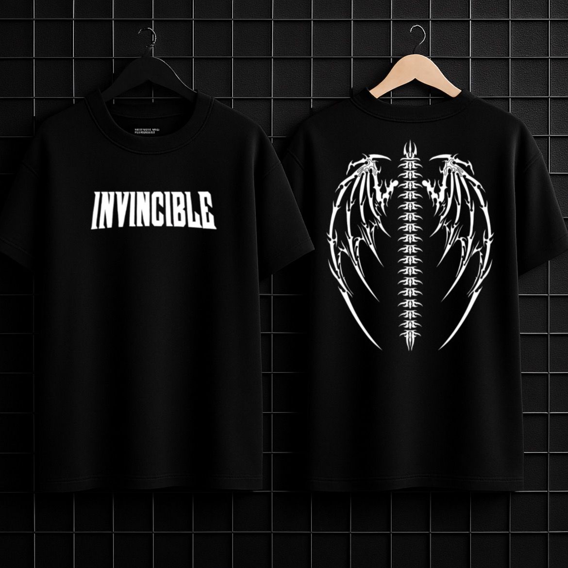 Invincible Gothic Wings Graphic T-Shirt