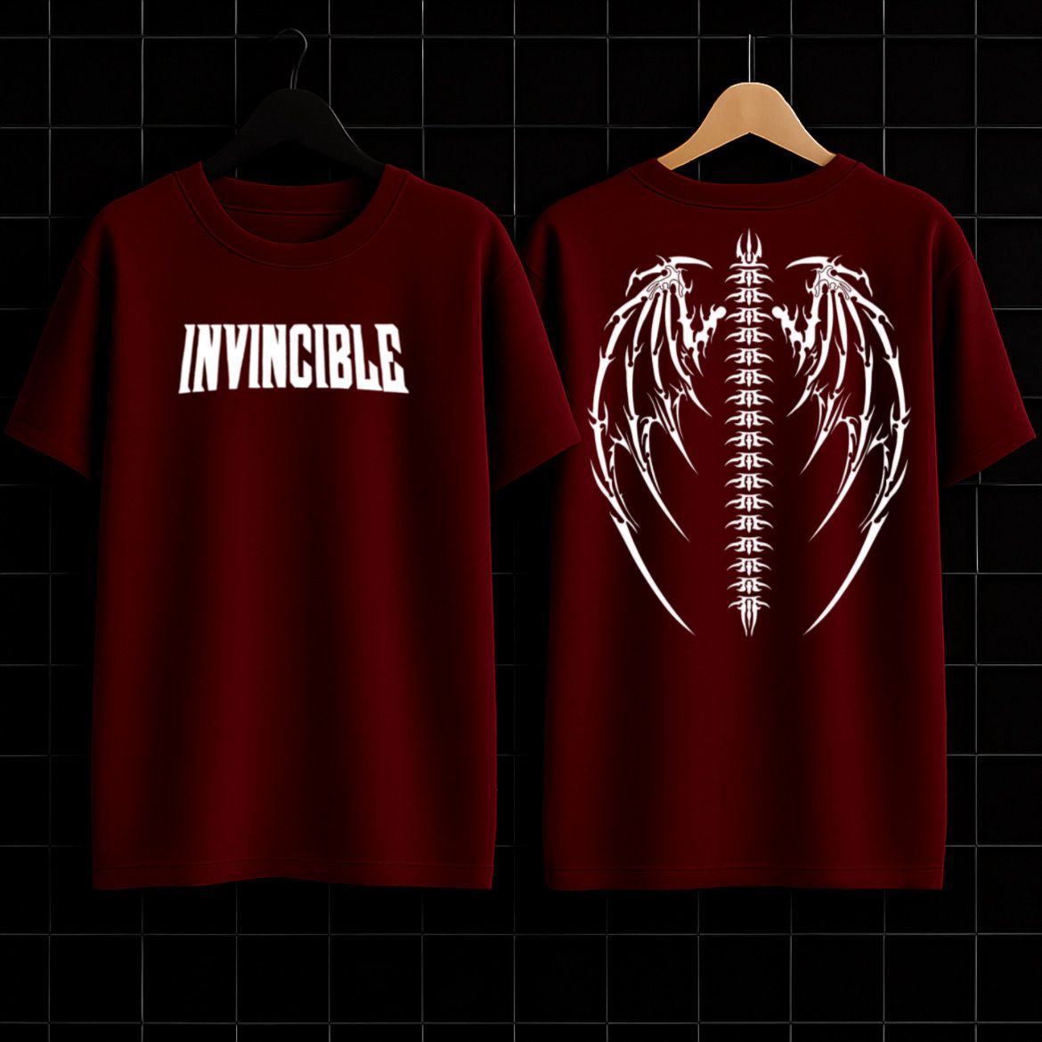 Invincible Gothic Wings Graphic T-Shirt
