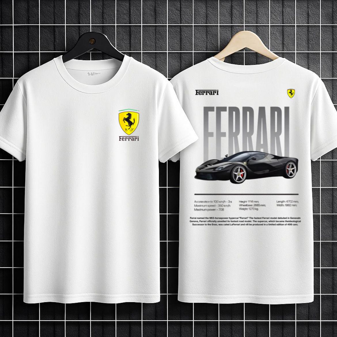 Ferrari Supercar Heritage Graphic Tee – Performance Legacy Edition