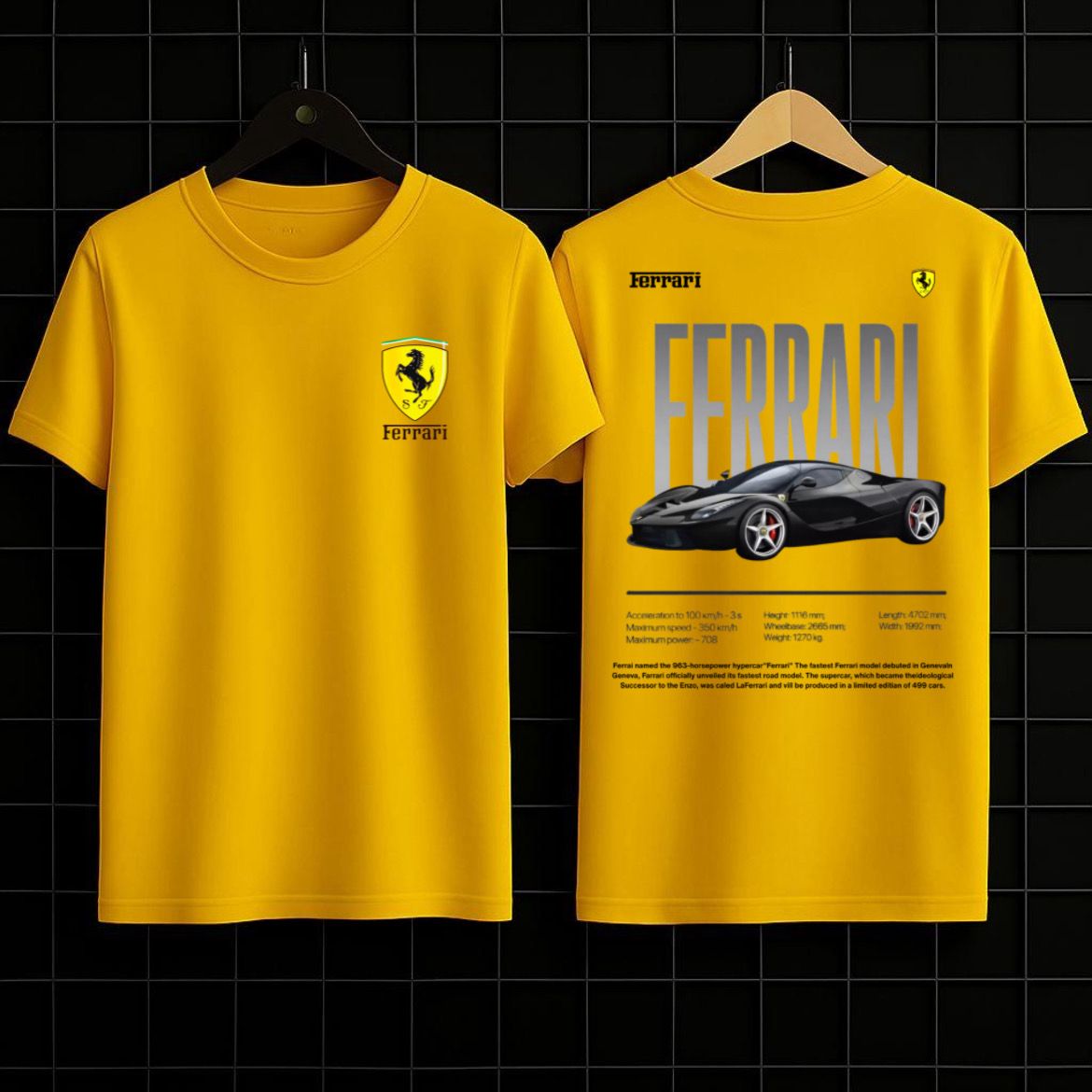 Ferrari Supercar Heritage Graphic Tee – Performance Legacy Edition
