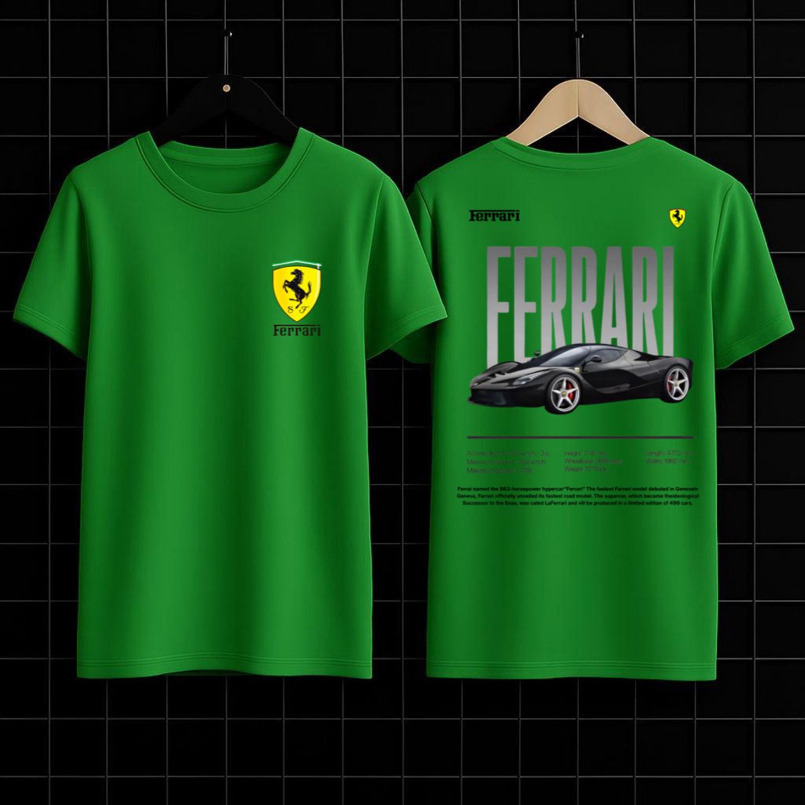 Ferrari Supercar Heritage Graphic Tee – Performance Legacy Edition