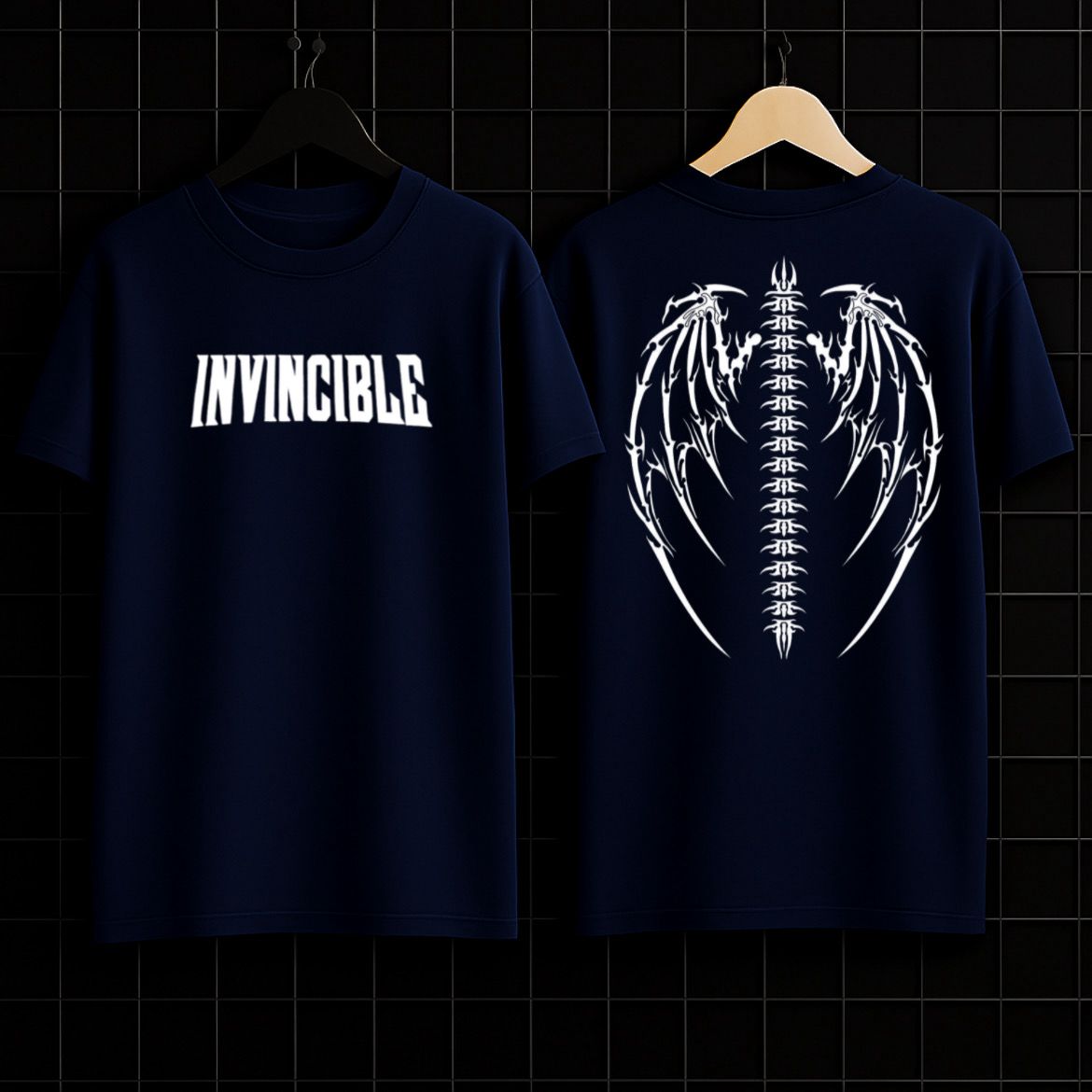 Invincible Gothic Wings Graphic T-Shirt